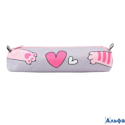 Пенал косметичка 1отд. Cats & Heart 200х40х40мм Кокос 250782 РА-00023057