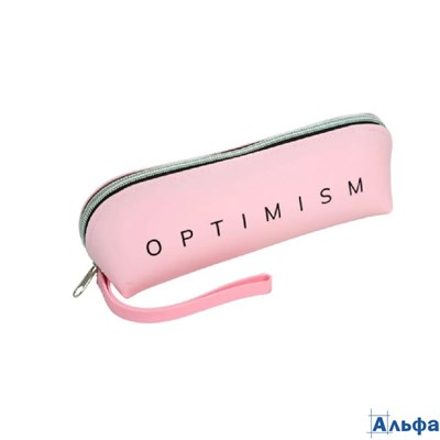 Пенал косметичка 1отд. Optimism 205x70x60мм силикон треугольный розовый deVente 7026537 РА-00023060