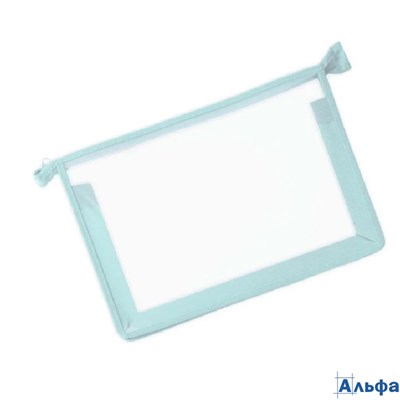 Папка для тетрадей пластик молния сверху А4 1отд. прозр. мятная Пчелка ПМ-А4-02 РА-00023099