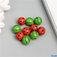 Бусины дерево для творчества Арбуз d=1,6 см набор 10 шт 9580880 9580880