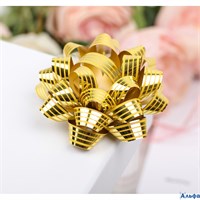 Бант-звезда №7,5 металик с рисунком 2952021 2952021