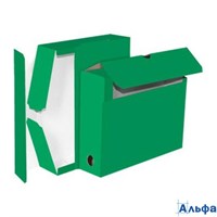 Короб архивный 75 мм гофрокартон лакированный зеленый 3010590 deVente 3010590
