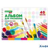 Альбом д/рис. А4 40л. гребень обложка картон Творчество 106684 BRAUBERG 106684