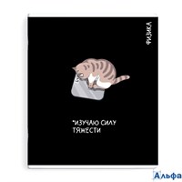 Тетрадь предметная 48 листов А5+ клетка Коты мемы Физика выборочный твин УФ-лак, 60г/м2 69822 Феникс 16/48 РА-00020632