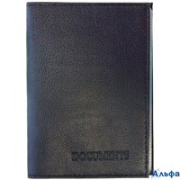 Обложка для автодокументов А6 нат.кожа черная OfficeSpace KAv_1691 176893 РА-00020722