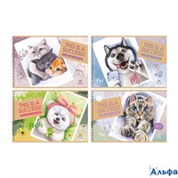 Альбом для рисования А4 40л гребень Домашние питомцы ассорти 100г/м2 BG АР4гр40 58158 РА-00020714