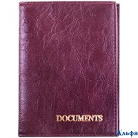 Обложка для автодокументов А6 нат.кожа темно-бордовая OfficeSpace KAv_1692 176894 РА-00020721