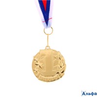Медаль призовая золото 071 1 место с лентой 4.3×4.6 см 1919299 РА-00020827