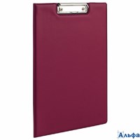 Планшет А4 с прижимом и крышкой картон/ПВХ Офисмаг бордовая 225984 РА-00020905