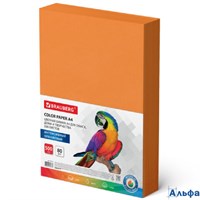 Бумага цветная Brauberg А4 80 г/м2 500 л. интенсив оранжевая для офисной техники 115217 РА-00015553