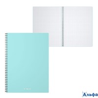 Тетрадь 80 листов А4 клетка гребень пластиковая обложка Pastel Collection Mint 60г/м2 3406 Полином РА-00019268