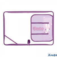 Папка для труда А4 32,5х23см пластиковая молния вокруг Cute rabbit расширение 2,5см ПТР-1 Пчелка РА-00020973