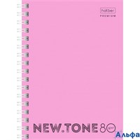 Книжка записная 80л А6 кл. гр. пласт. обл. Premium. Newtone pastel Пион 05018 80ЗК6А1гр_05018 Хатбер  065601 РА-00010649