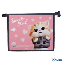 Папка для тетрадей пластик молния сверху А5 1отд. Cute cats Кокос 251729 РА-00021017
