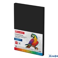 Бумага цветнаяА4 80 г/м2 100 л. черная Brauberg 116666 РА-00021143