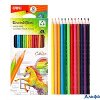 Карандаши цветные 12шт Enovation 3-гранные пластиковые EC113-12 1504246 Deli РА-00020181