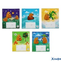 Тетрадь 12 листов А5+ 170х203 клетка Capybara Travel ассорти выборочный УФ-лак конгрев 60г/м2 60544 ErichKrause РА-00020219