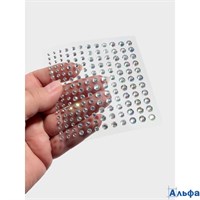 Стразы самоклеящиеся для декора d=3/4/5/6 мм набор 165 шт. с голографией 9762411 РА-00021250