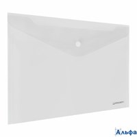 Папка-конверт с кнопкой Brauberg А4 прозрачная 0,2 мм 272876 Brauberg РА-00020053