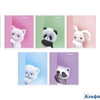 Тетрадь 12 листов А5+ клетка Пушистики выборочный УФ-лак, 60г/м2 68526 Феникс 10/160 РА-00021323