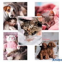 Тетрадь А5 48 л. скоба линия обложка картон Питомцы 404386  Brauberg РА-00021373