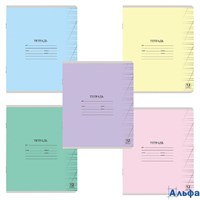 Тетрадь 12 л. частая косая линия обложка картон ассорти 5 видов Юнландия Классическая 105650 РА-00021310