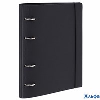 Тетрадь на кольцах А5 175х220мм 120л пластик клетка с резинкой черный 403568 Brauberg РА-00015757