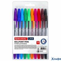 Ручки шариковые в наборе 10 шт. Line 1 мм 141874 Brauberg РА-00021318