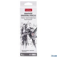 Карандаши чгр в наборе 8шт 3H-4B BL_071087 Хатбер РА-00014672