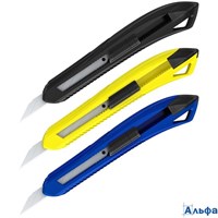 Нож канцелярский 9мм малый Razzor 100 push-lock ассорти Berlingo BM4125 РА-00021646