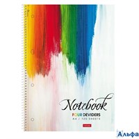 Тетрадь А4 120л клетка спираль мелов.картон Яркие штрихи с разделителями Хатбер 120Тр4лВ1сп_32177 РА-00021650