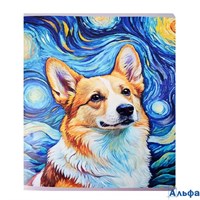 Тетрадь А4 96л клетка скрепка пласт.обл. Ван Гог для конспектов выб.лак Listoff ТПЛ4965291 РА-00021659