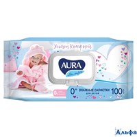 Влажные салфетки Aura Ultra Comfort детские гипоаллергенные 100 шт. 1226211 РА-00021875