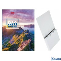 Тетрадь 120 листов А5 на кольцах клетка твердая обложка Большой мир 60г/м2 120ТК5В1_16865 Хатбер 063 РА-00021472