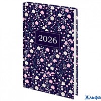 Ежедневник датированный 2026 145х215 мм А5 Staff ламинированная обложка Flowers 117318 РА-00021992