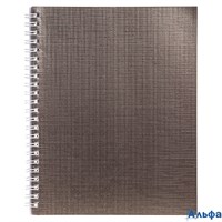 Тетрадь А5 96л клетка гребень бумвинил Однотон Metallic Коричневая Хатбер 96Т5бвВ1гр РА-00021752