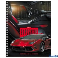 Тетрадь А5 96л клетка гребень мелов.картон Авторевю ассорти 4диз Хатбер 96Т5В1гр РА-00021753