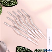 Свечи для торта Серпантин 6 шт. коктейльные серебристые 5541549 РА-00022088