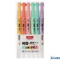 Маркеры-текстовыделители в наборе Пиши - стирай 6 цветов двусторонние 5060681 РА-00022086