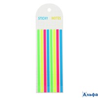 Закладки-выделители с липким краем 145×5 мм пластик 4 цвета по 20 листов 8 штук флуоресцентный 97602 РА-00022100