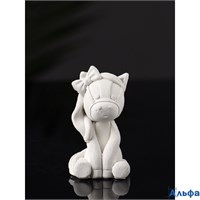 Фигурка для росписи гипс Пони с бантом 7×3×3 см 10887391 РА-00022066