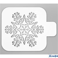 Трафарет пластик Большая снежинка 9х9 см 5120568 РА-00022030