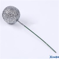 Фигурка для поделок и декора на проволоке Шар размер 2×7 см цвет серебро 9655753 РА-00022099