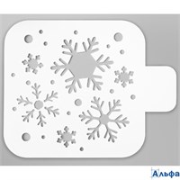 Трафарет пластик Снежинки 9х9 см 5120557 РА-00022029