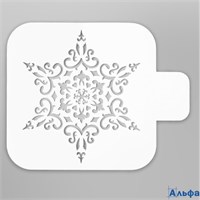 Трафарет пластик Снежинка 9х9 см 5120572 РА-00022031