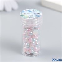 Полубусины и стразы в наборе Градиент розово-голубой d=6 мм 10 г 200 шт. 5×2.5 микс 9318714 РА-00022047