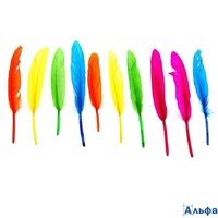 Перья для декора в наборе 10 шт. размер 1 шт.: 15×1.5 см микс 1250961 РА-00022037