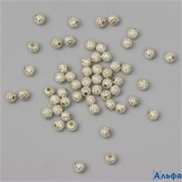 Бусины в наборе пластик Шар зиг-заг бежево-серебристые 20 г 0.6×0.6×0.6 см 10428575 РА-00022055