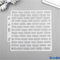 Трафарет пластик Кирпичная стена 13х14 см 5478042 РА-00010087