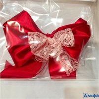 Бант атласный с кружевом\парчой 14-16 см (длина ленты 3 м) Альфа асс. РА-00018885